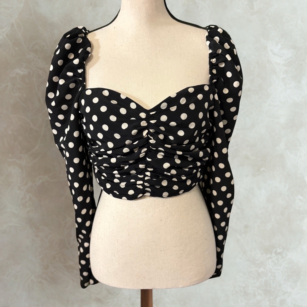 The East Order Polka Dot Puff Sleeve Top